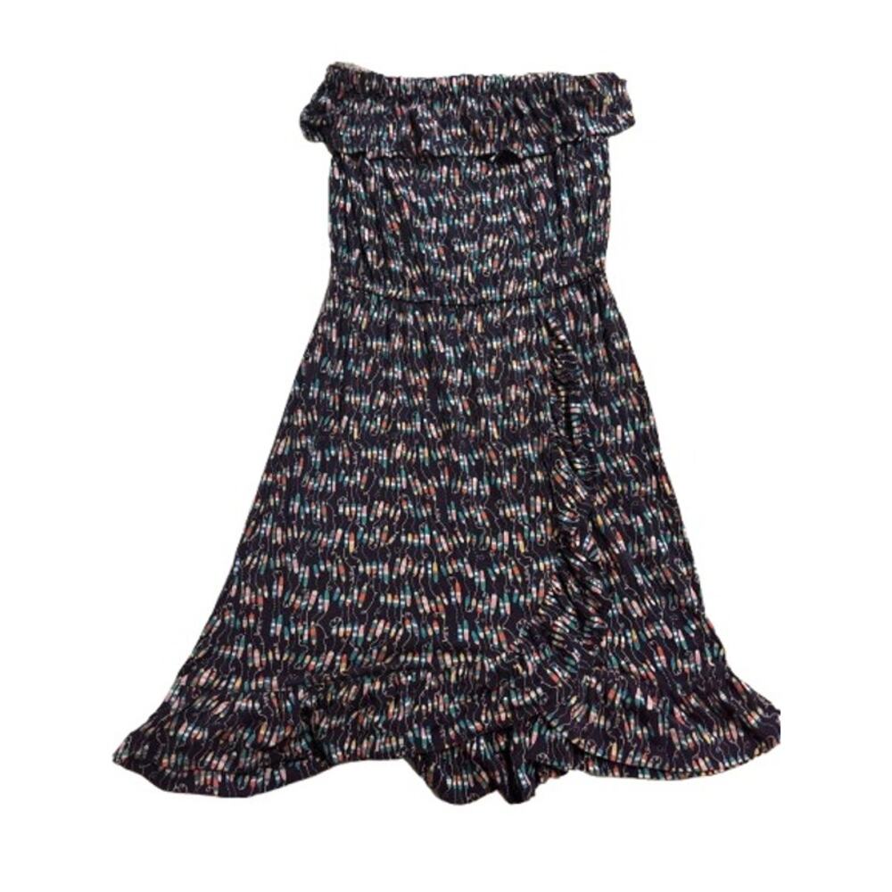 Lilly Pulitzer Navy Oh Buoy Strapless Ruffle Jersey Stretch Dress! Medium - Picture 2 of 5